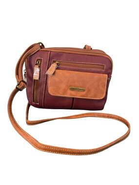MultiSac NWOT Crossbody Bag Burgundy Brown Multi Pocket Organizer Travel Purse